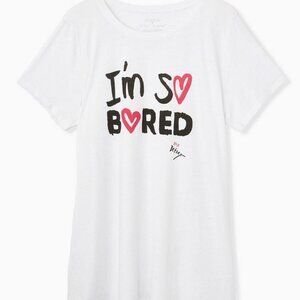 Betsey Johnson x Torrid Classic Fit Tee - I'm So Bored Size 00/10/M/L